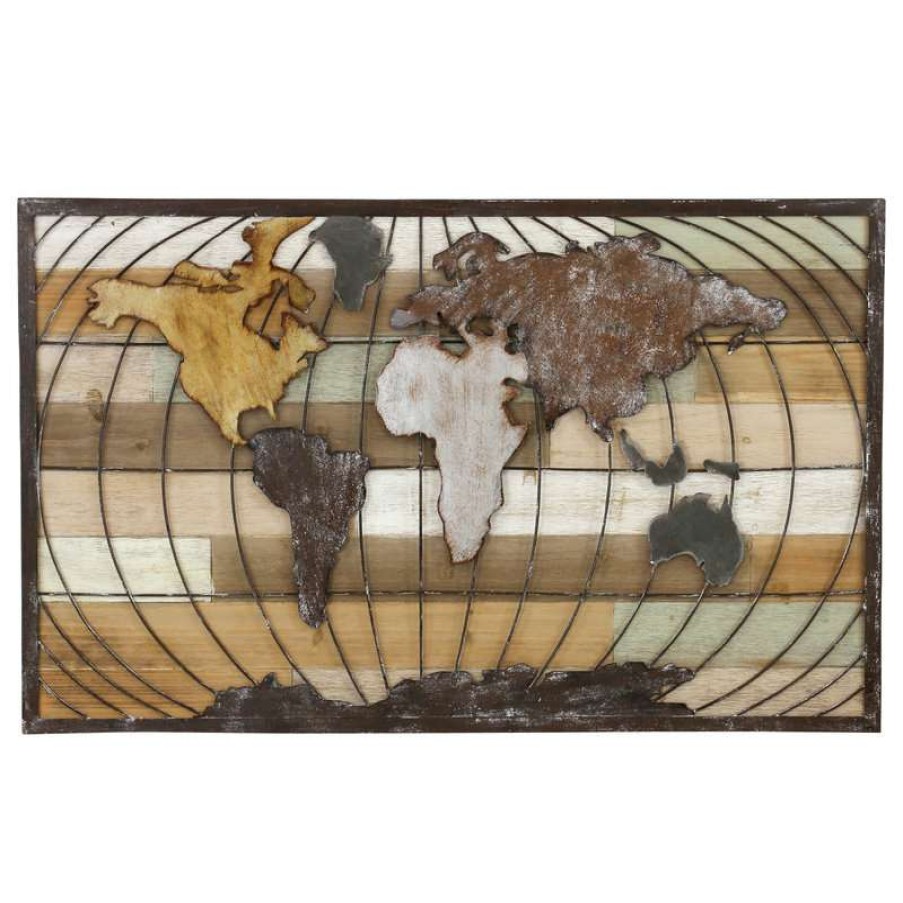 Wall Decor * | Best Reviews Of Aspire Home Accents, Inc. Marco World Map Wall Decor