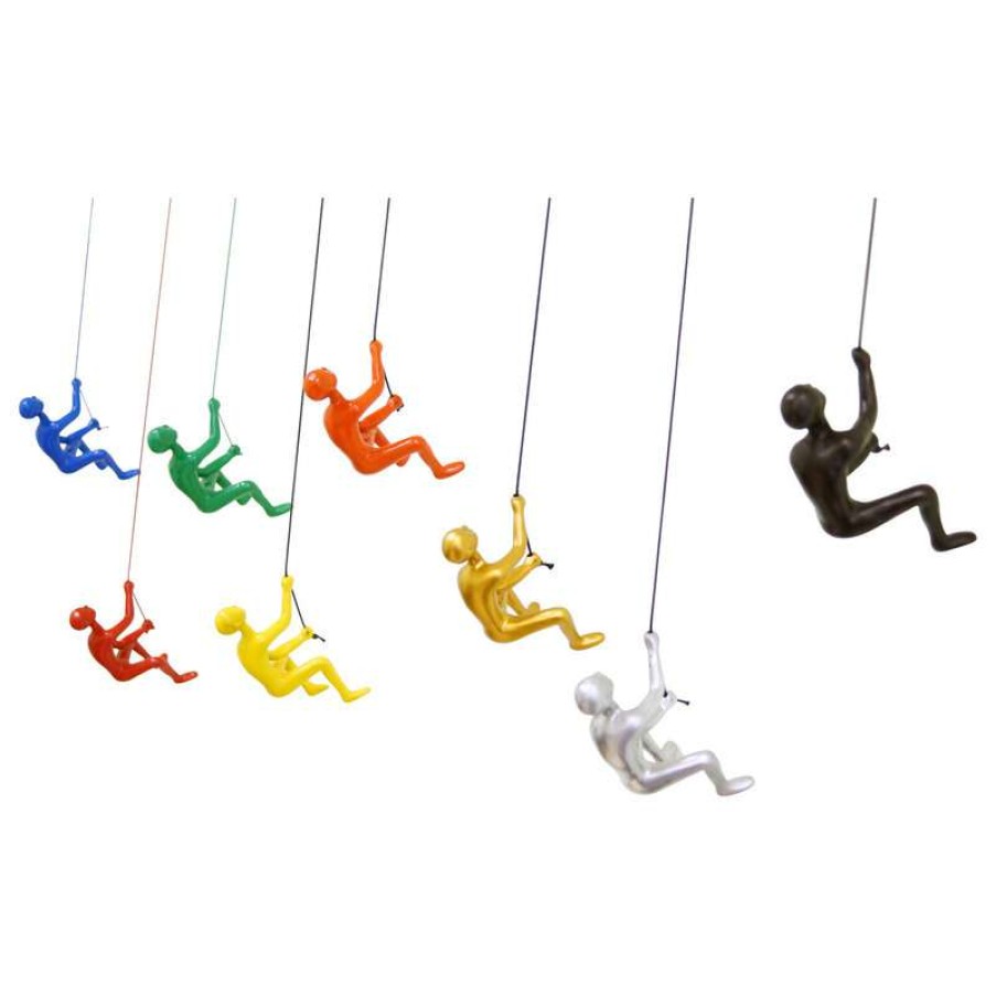 Wall Decor * | Coupon Eladitems The Collection 8-Piece Climbing Man Wall Art Sculpture