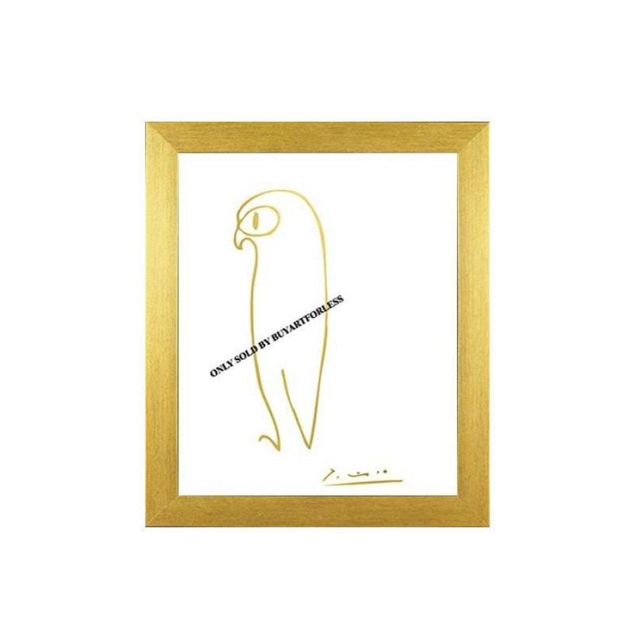 Wall Decor * | Hot Sale Buyartforless Framed, Pablo Picasso Owl Imitation In Gold By Kelissa Semple, 11 X14