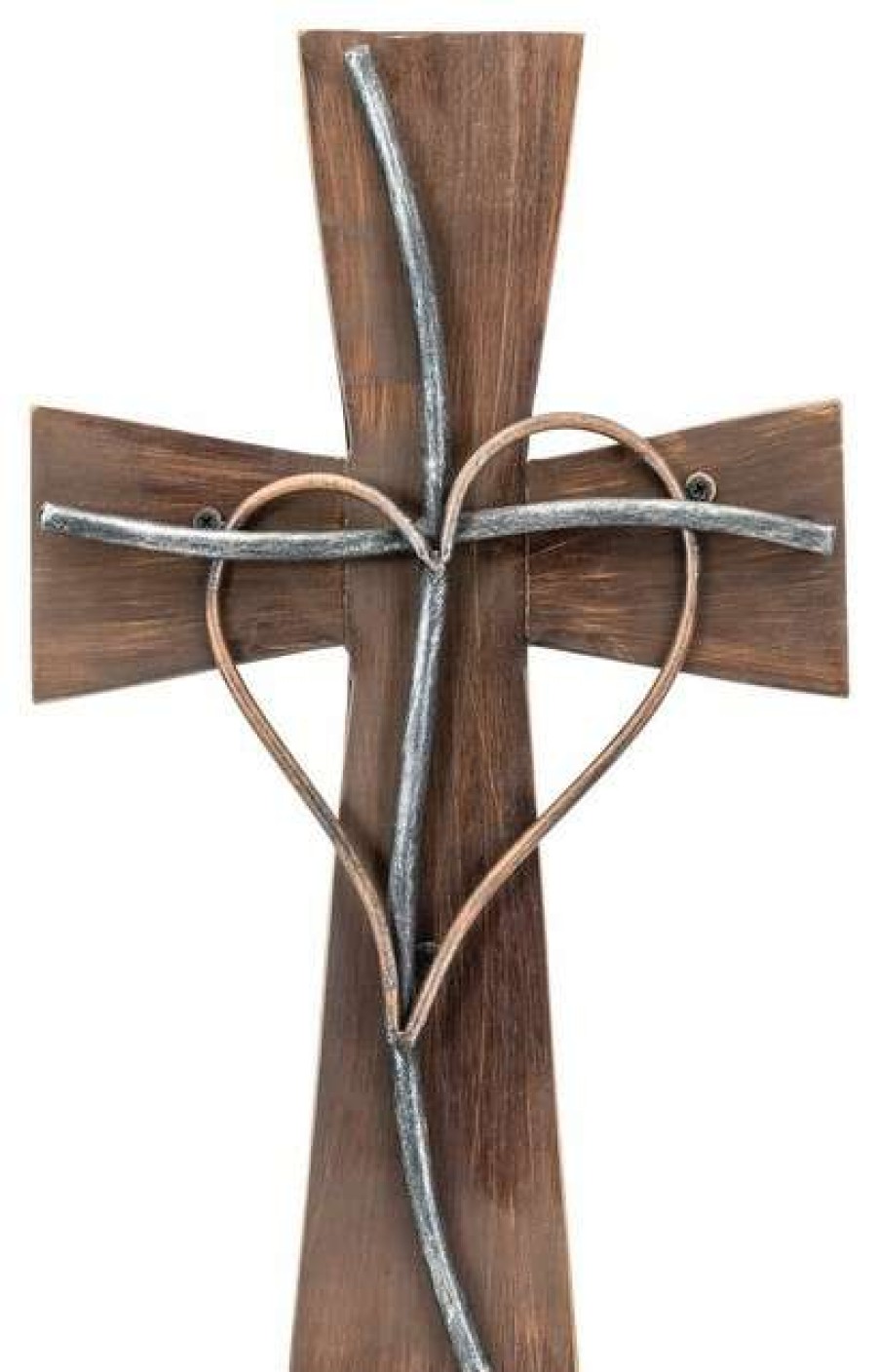 Wall Decor * | Coupon Dicksons Espresso, Silver, Copper Wood, Meal Wall Cross, 11 X17.75