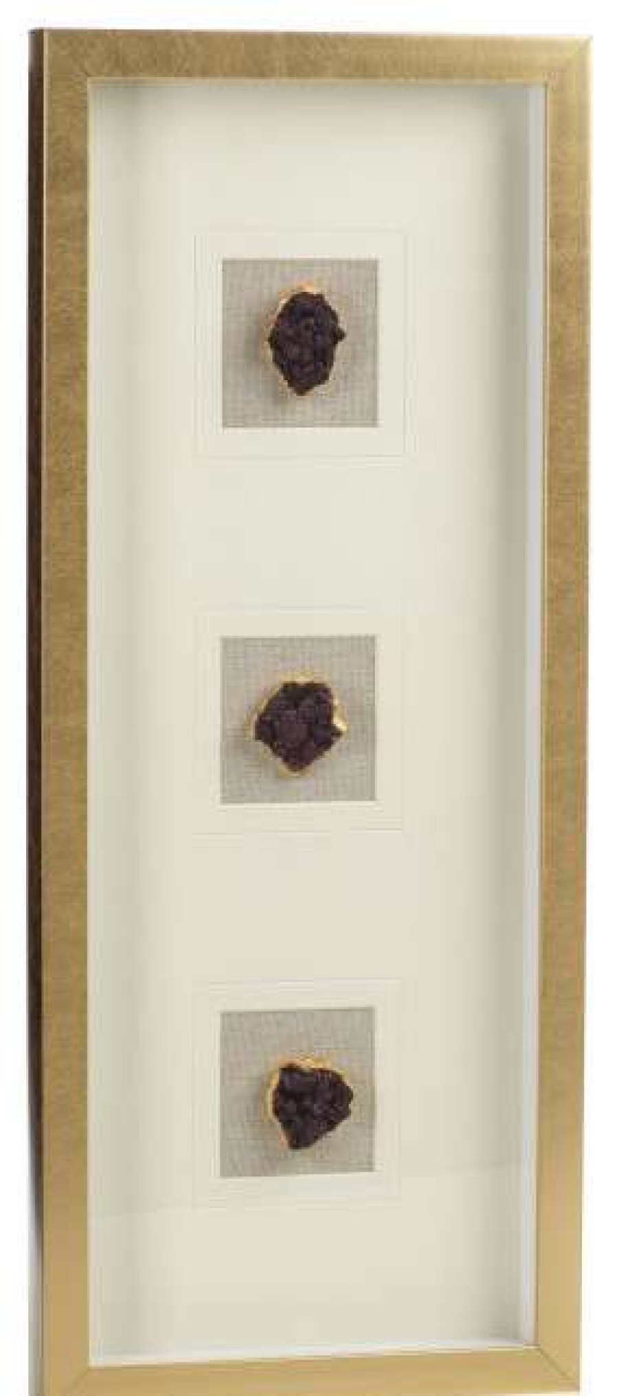 Wall Decor * | Best Reviews Of Zodax Gold Framed Amethyst Crystal Wall Decor