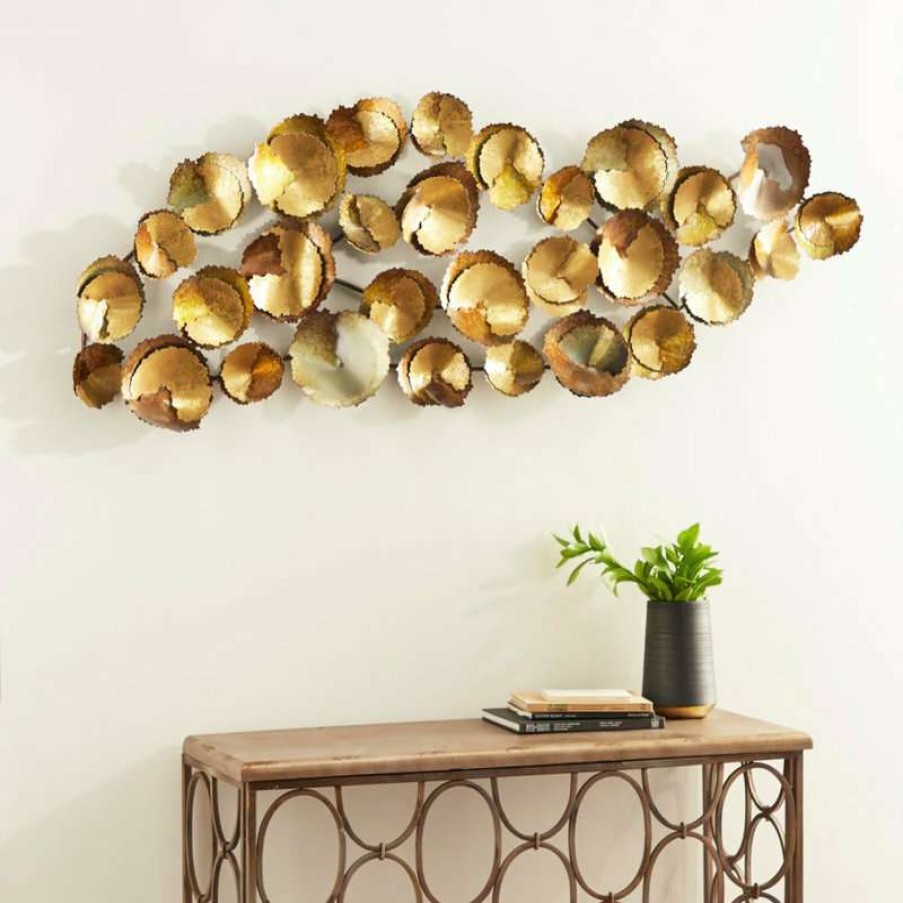 Wall Decor * | New Zimlay Modern Abstract Iron Interlocking Discs Wall Decor 97734