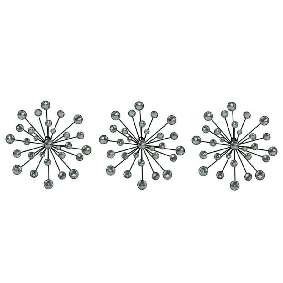 Wall Decor * | Best Reviews Of Things2Die4 Jeweled 3D Bursting Star Wall Sculpture Set Of 3