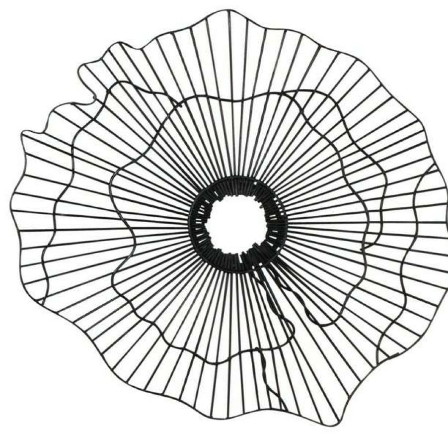 Wall Decor * | Best Reviews Of Dr. Livingstone, I Presume Black Wire Flower Wall Decor