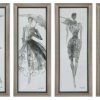 Wall Decor * | Best Pirce Uttermost "Fashion Sketchbook" 4-Piece Art Set, 15.75 X39.75