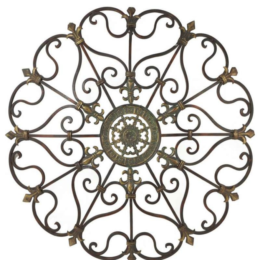 Wall Decor * | Discount Brimfield & May Antique Style Metal 3D Wall Decor W/ Fleur De Lis Designs