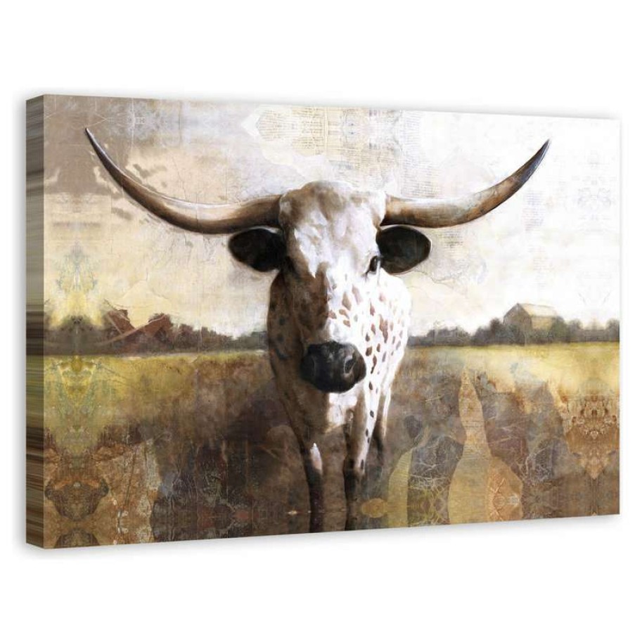 Wall Decor * | Budget Ddcg "Spotted Ox" Canvas Wall Art, 48 X32