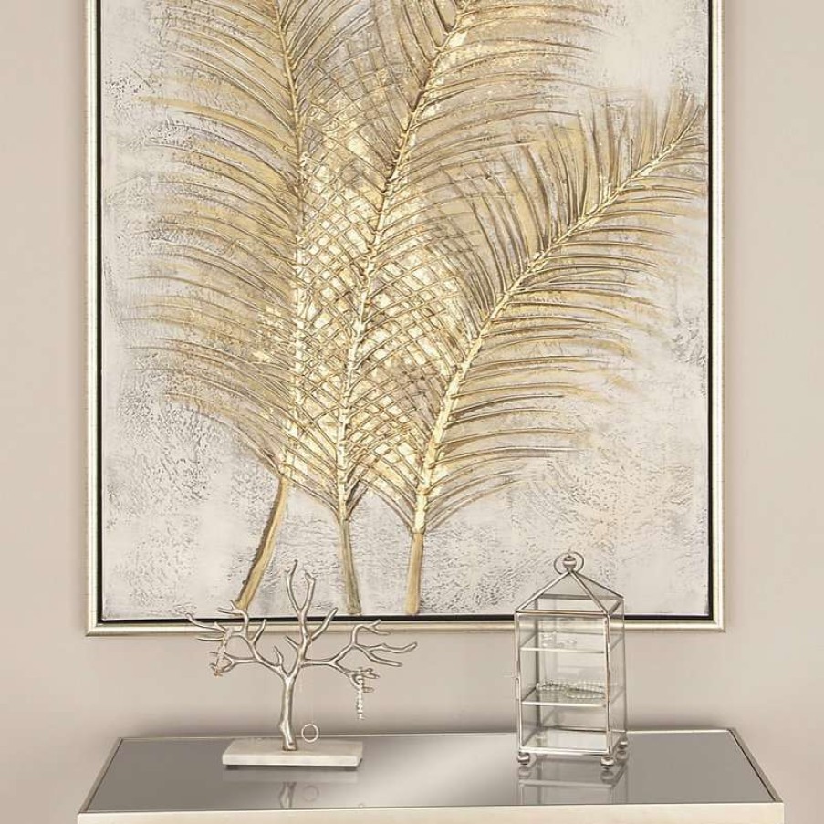 Wall Decor * | Best Deal Cosmoliving By Cosmopolitan Glam Gold Canvas Framed Wall Art 43978