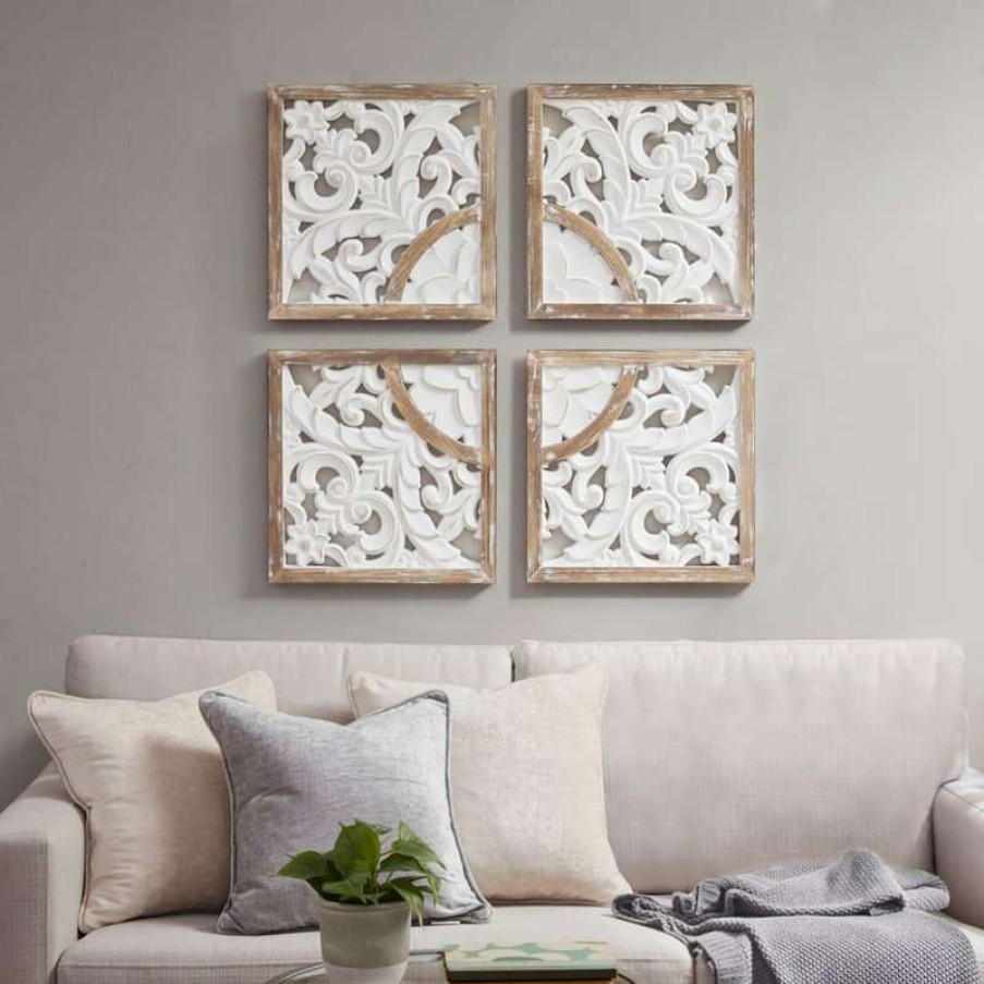 Wall Decor * | Promo Olliix Madison Park Medallion Wood Wall Decor 4-Pc Set Mp95B-0259