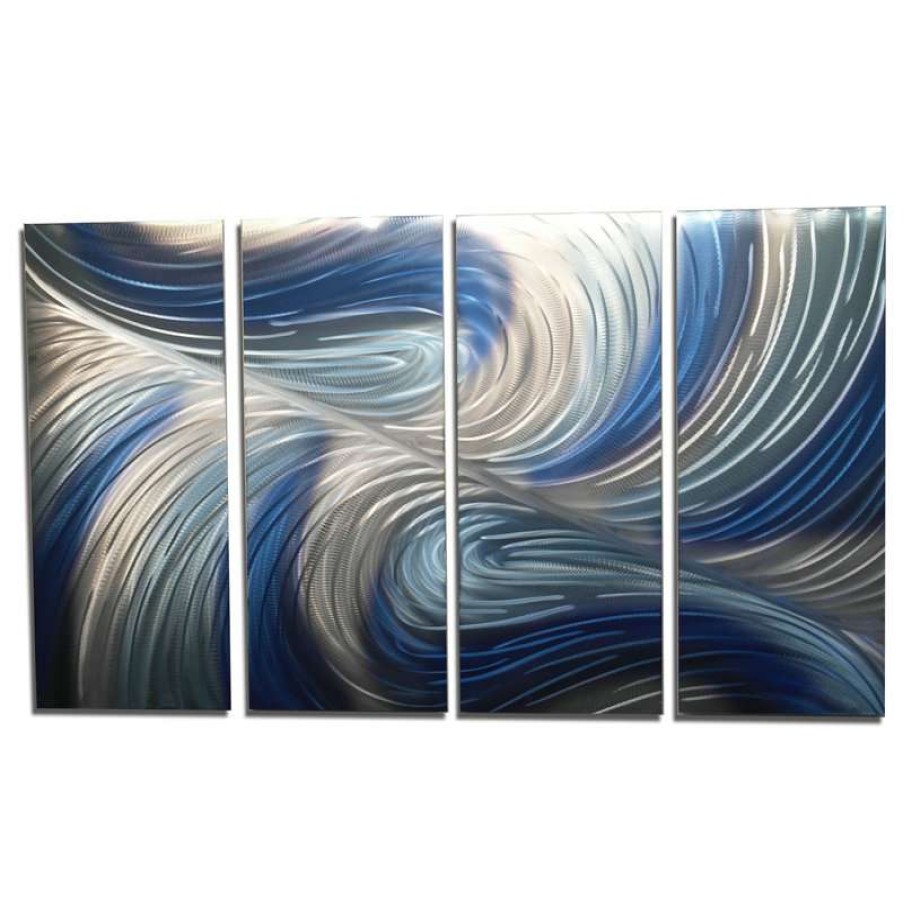 Wall Decor * | Budget Miles Shay Metal Art "Echo 3 Blues V2" Metal Wall Art By Miles Shay, 4-Piece Set