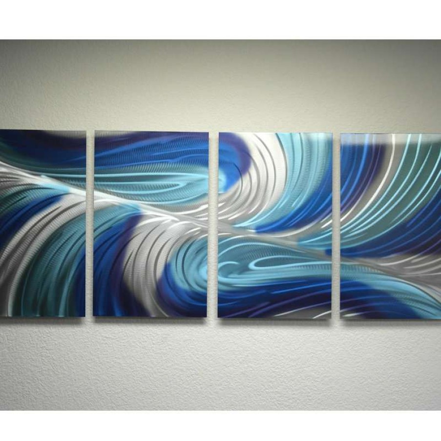 Wall Decor * | Budget Miles Shay Metal Art "Echo 3 Blues V2" Metal Wall Art By Miles Shay, 4-Piece Set