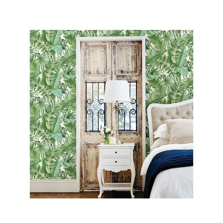 Wall Decor * | Best Pirce Brewster Home Fashions A-Street Prints 2744-24136 Alfresco Green Palm Leaf Wallpaper