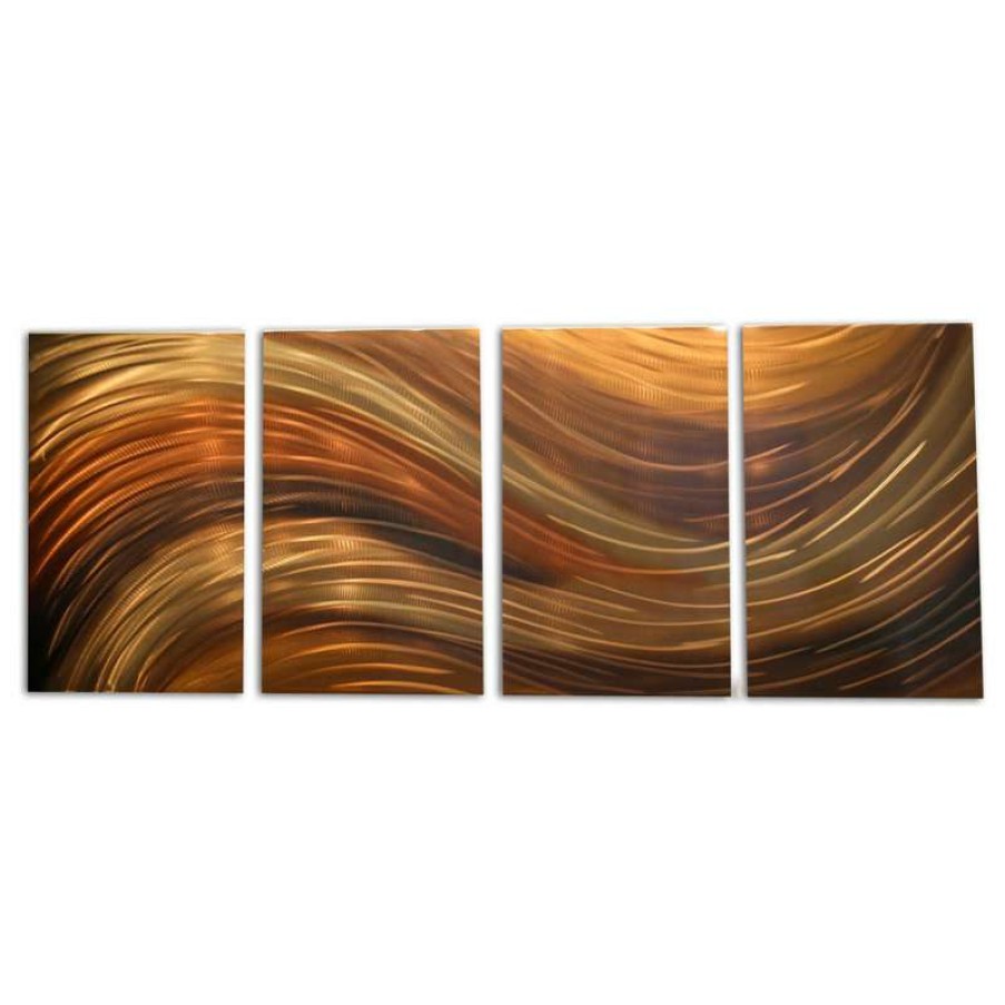 Wall Decor * | Deals Miles Shay Metal Art "Shallows Bronze" Metal Wall Art By Miles Shay, 4-Piece Set