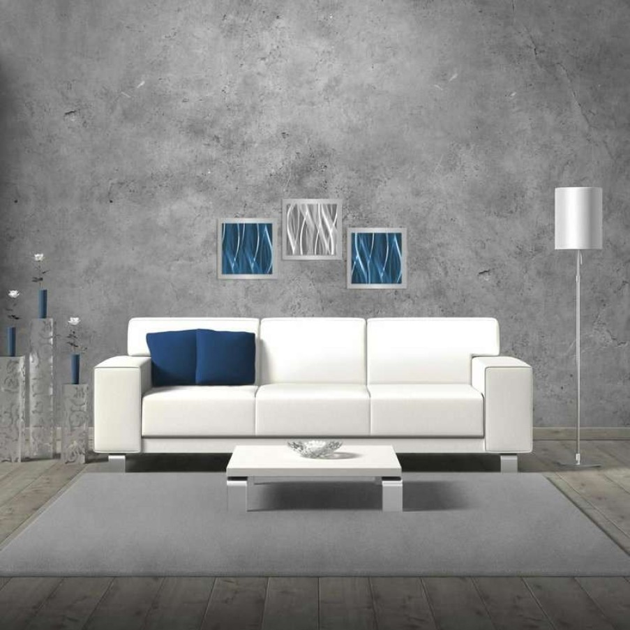 Wall Decor * | New Modern Crowd Blue And Silver Essence, Contemporary Artwork, Metal Wall Decor