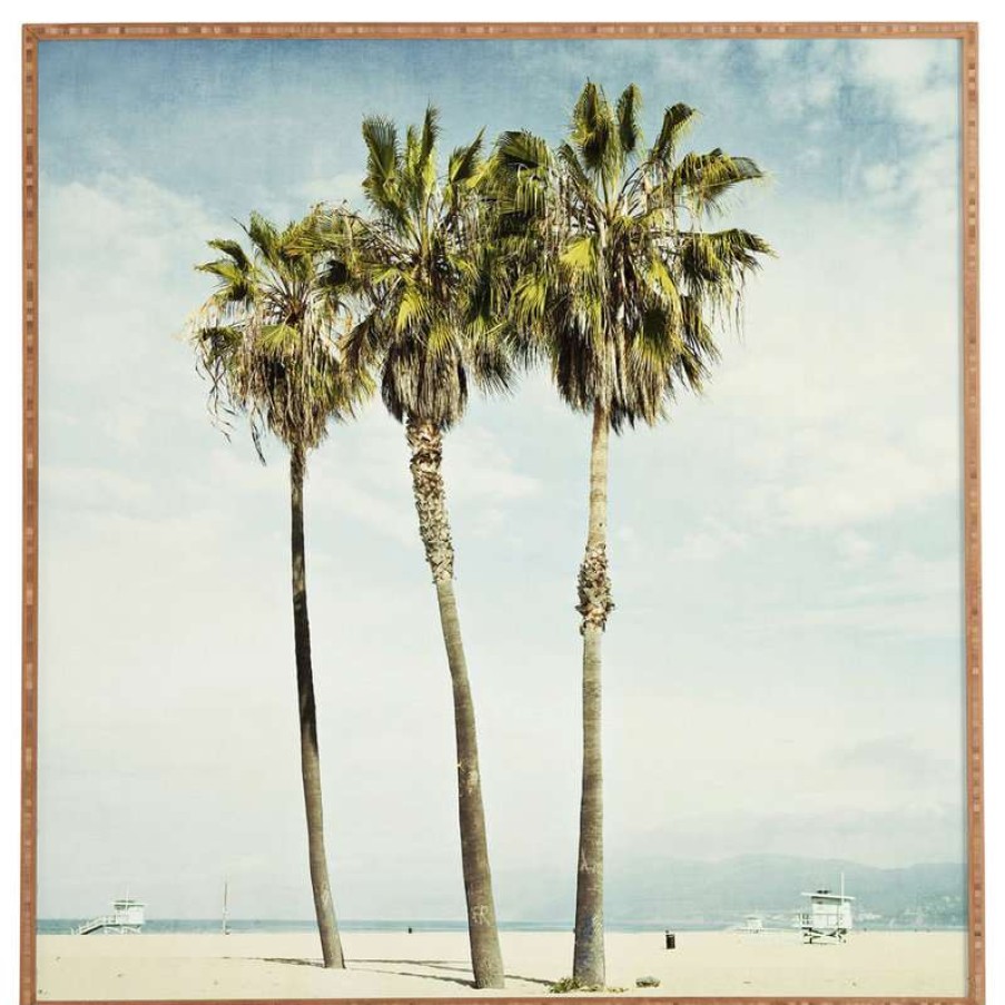 Wall Decor * | Flash Sale Deny Designs Bree Madden Venice Beach Palms Framed Wall Art