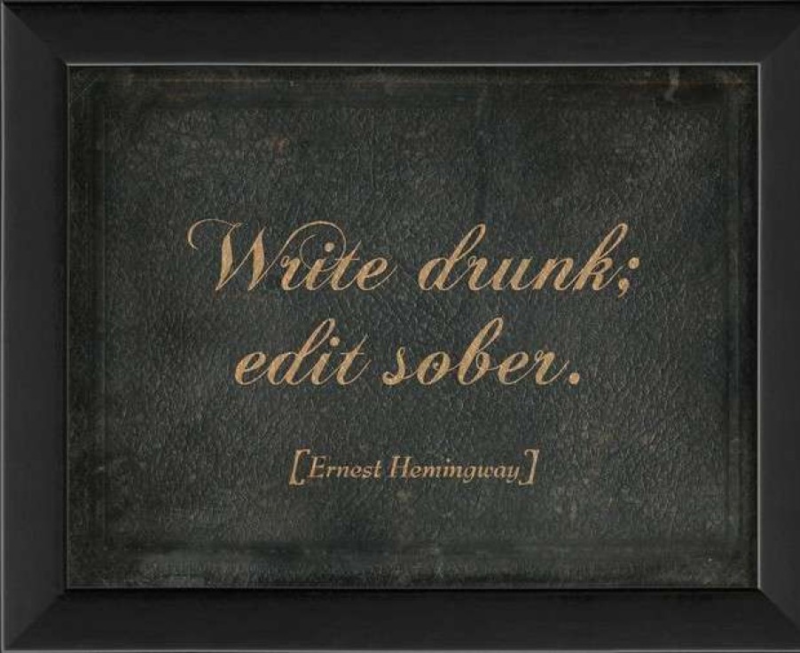 Wall Decor * | Buy The Artwork Factory Write Drunk Edit Sober Framed Artwork