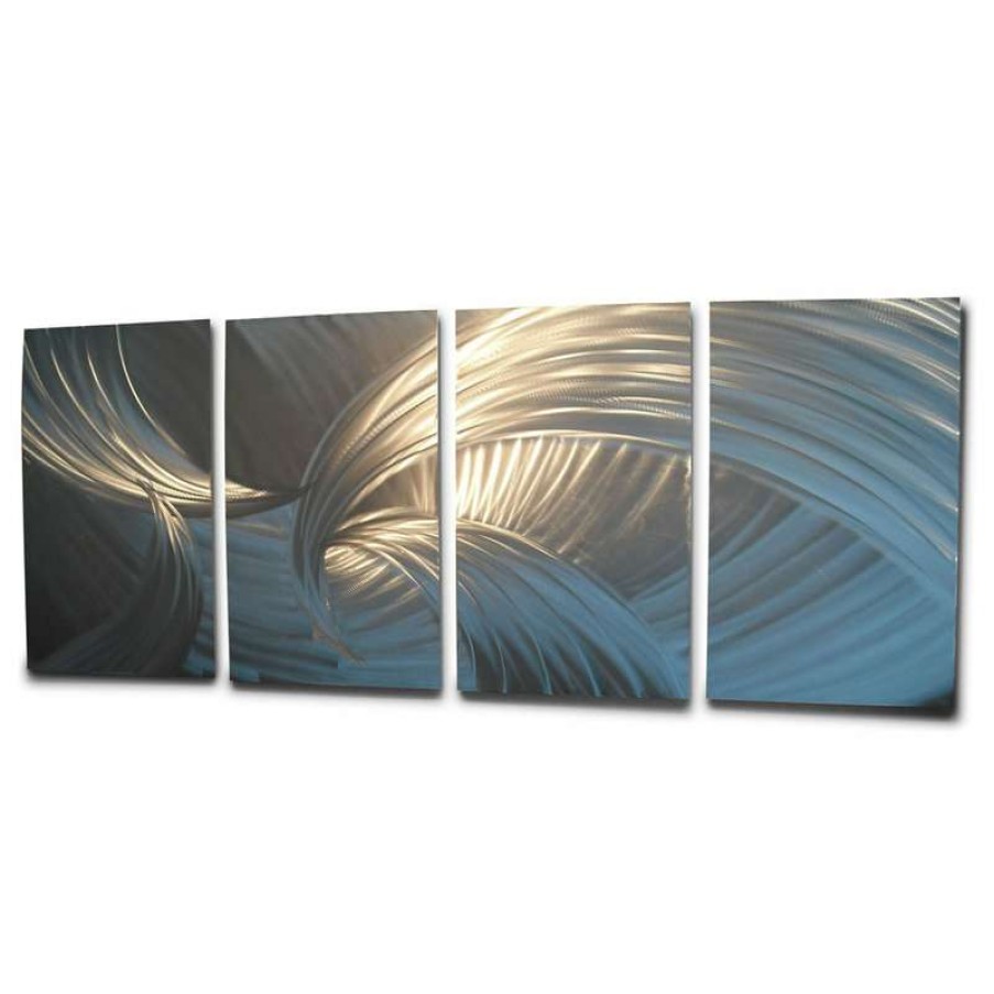 Wall Decor * | Coupon Miles Shay Metal Art Metal Wall Art Decor Abstract Contemporary Modern Sculpture- Tempest Silver