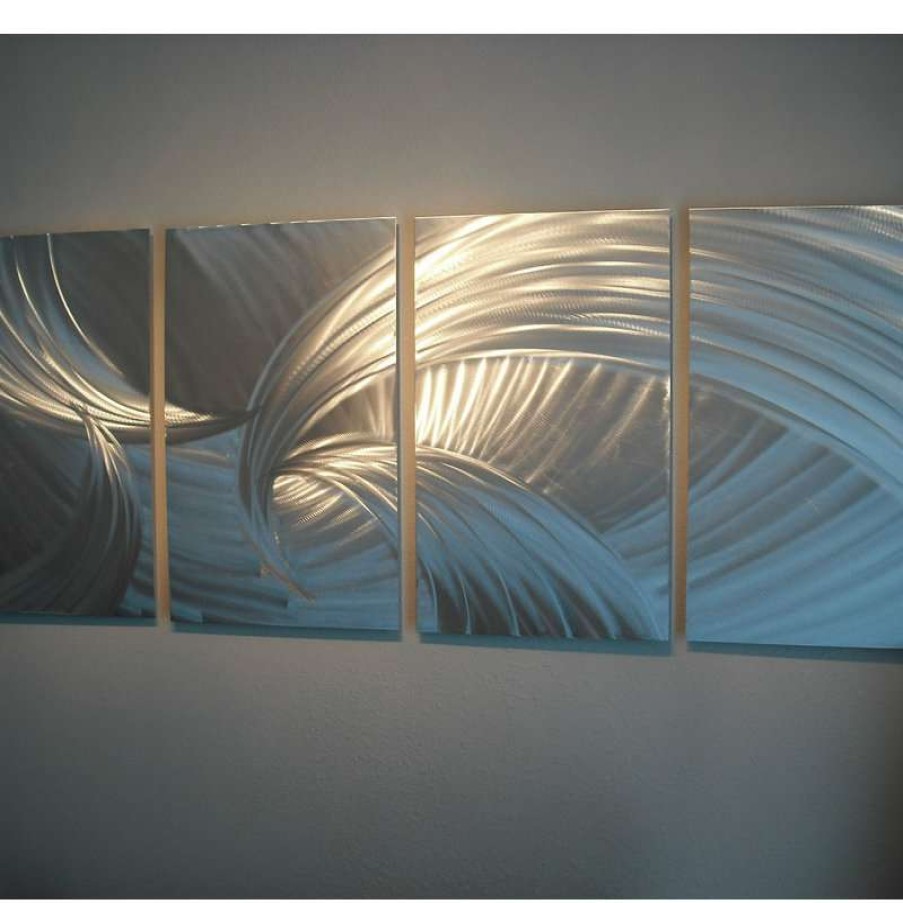 Wall Decor * | Coupon Miles Shay Metal Art Metal Wall Art Decor Abstract Contemporary Modern Sculpture- Tempest Silver