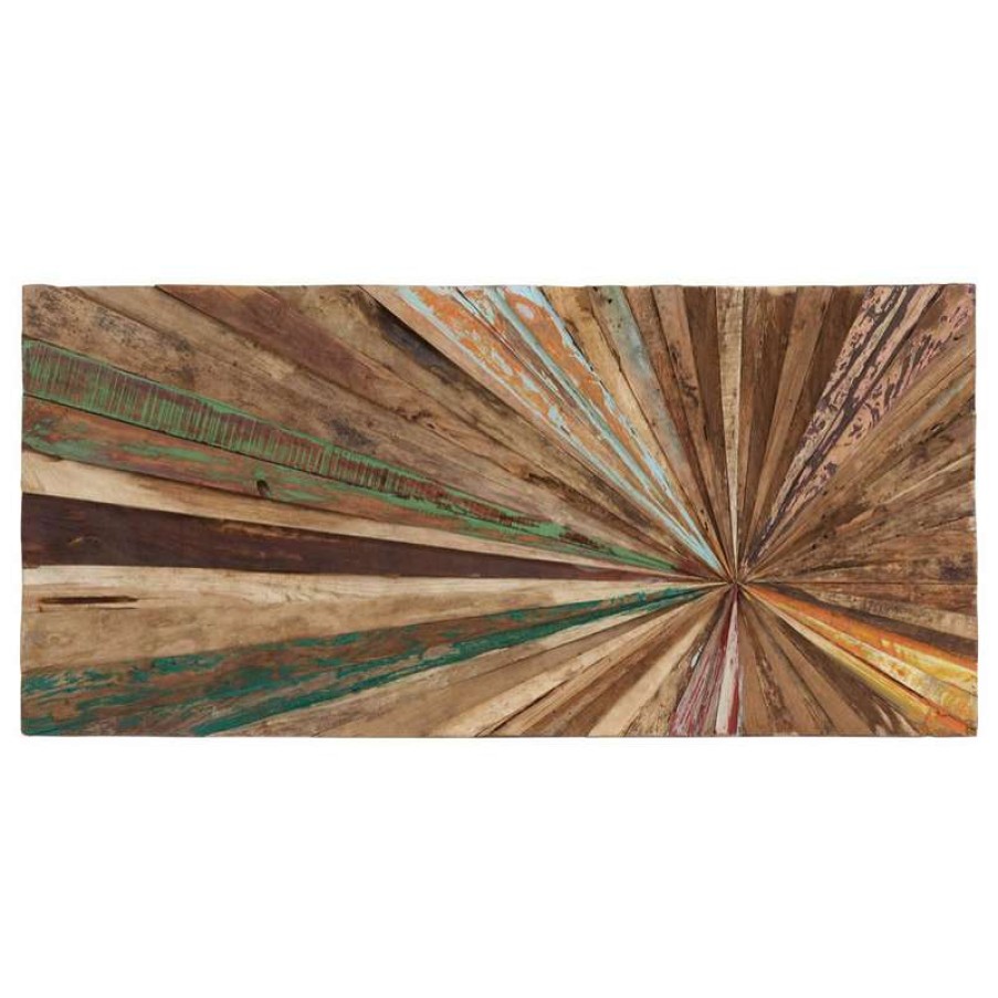 Wall Decor * | Coupon Brimfield & May Rustic Brown Teak Wood Wall Decor 38435