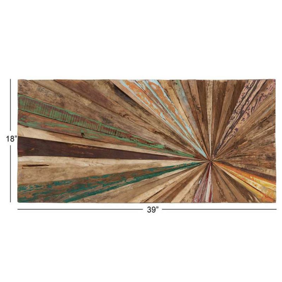 Wall Decor * | Coupon Brimfield & May Rustic Brown Teak Wood Wall Decor 38435