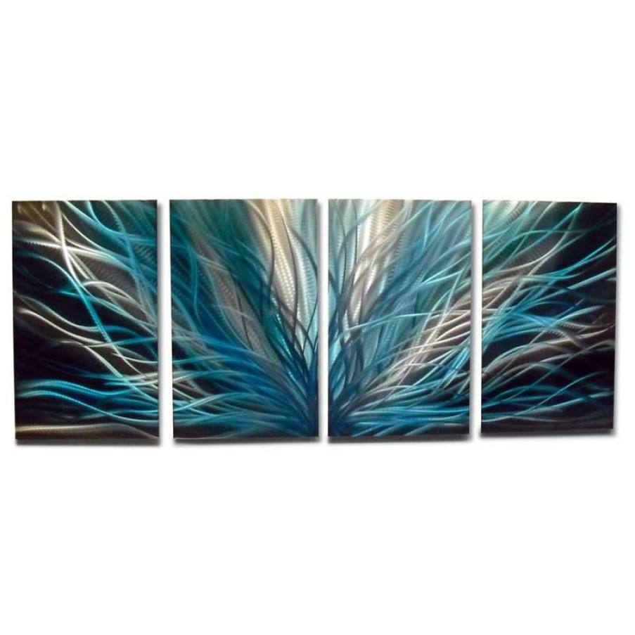 Wall Decor * | Brand New Miles Shay Metal Art Metal Wall Art Decor Abstract Contemporary Modern Sculpture- Radiance Blues