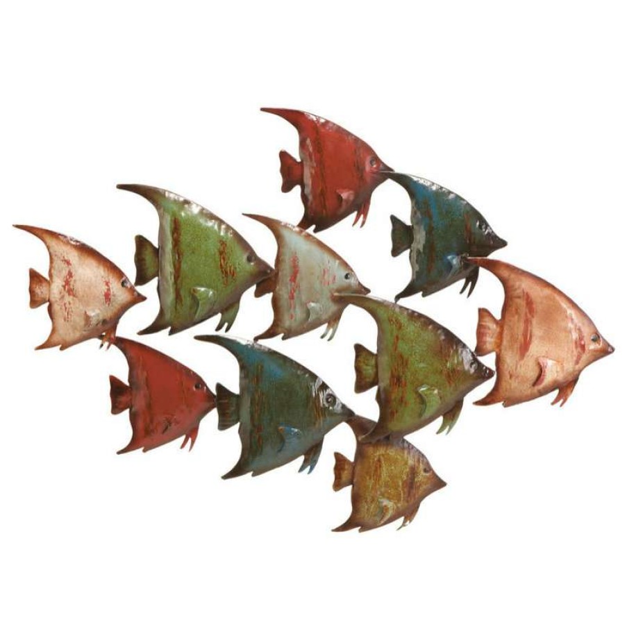 Wall Decor * | Top 10 Brimfield & May Coastal Multi Colored Metal Wall Decor 63533