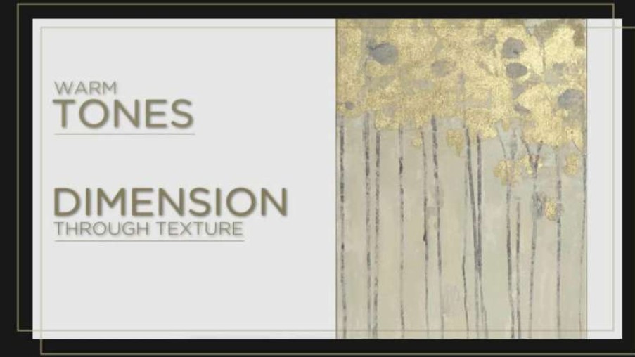 Wall Decor * | Coupon Olliix Madison Park 3-Piece Sandy Forest Gel Coat Canvas Gold Foil Set