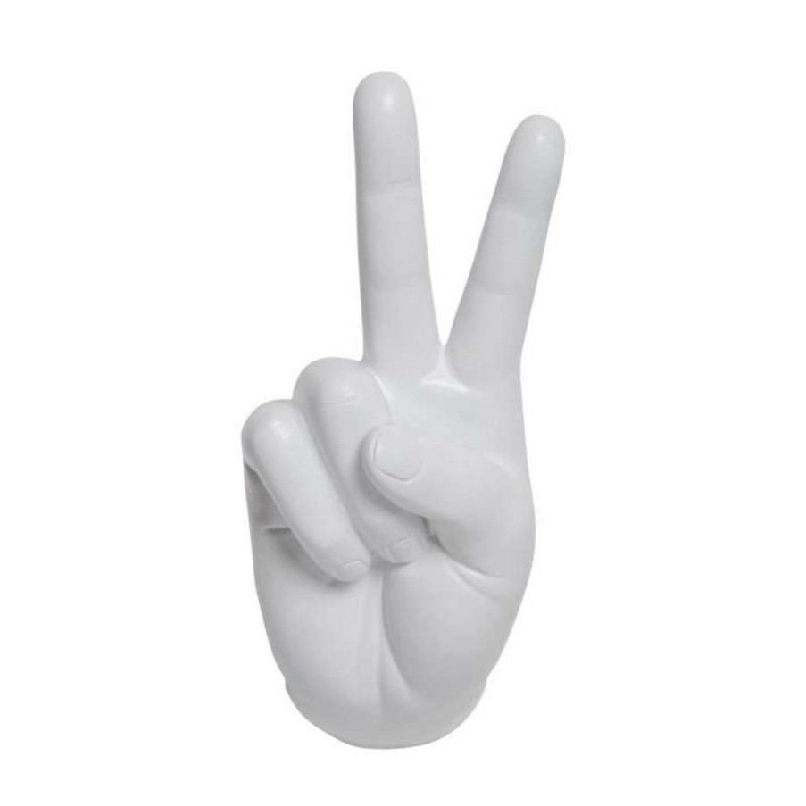 Wall Decor * | Cheapest Interior Illusions Plus White Peace Hand Wall Mount, 8.5 Tall