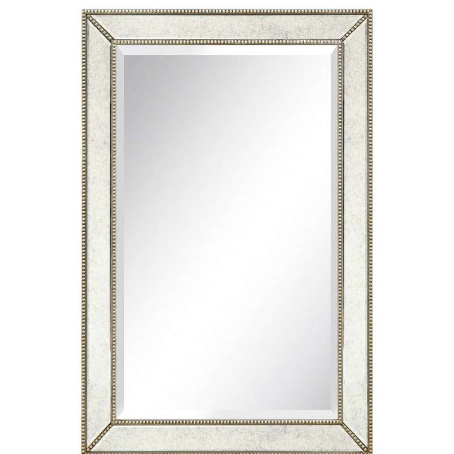 Mirrors * | Best Sale Empire Art Direct Champagne Beveled Antique Wall Mirror 1 Beveled Center, Wood Frame 36 X24