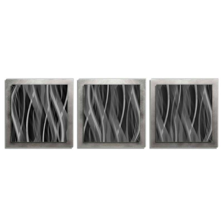 Wall Decor * | Coupon Modern Crowd Pewter Essence, Minimalist Metal Wall Decor, Industrial Style