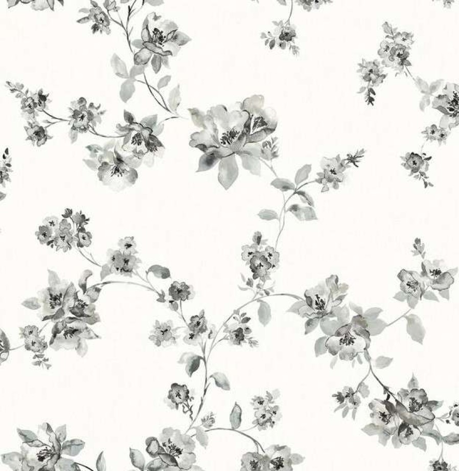 Wall Decor * | Deals Brewster Home Fashions Chesapeake By Brewster 3115-24482 Cyrus Black Floral Wallpaper