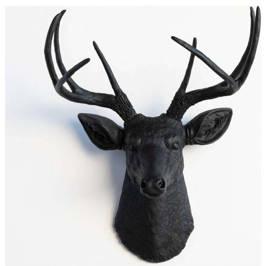 Wall Decor * | Hot Sale Near And Deer Faux Deer Head, Matte Black