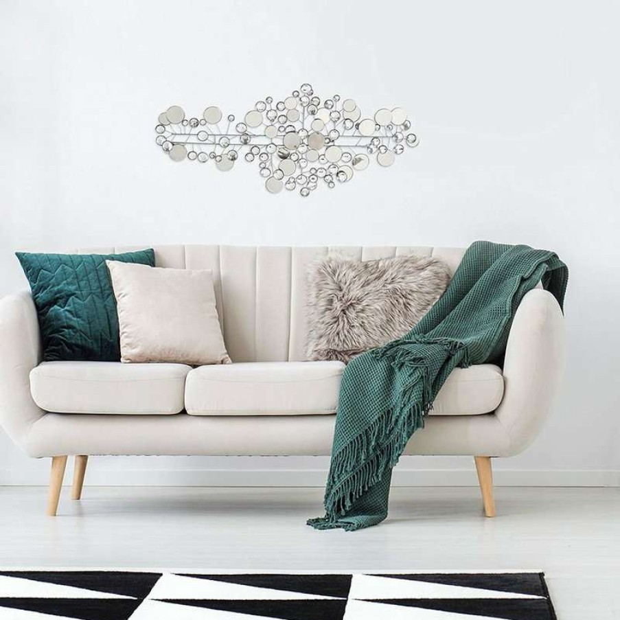 Wall Decor * | Promo Whole House Worlds Modernist Abstract Floating Diamonds And Mirror Wall Art