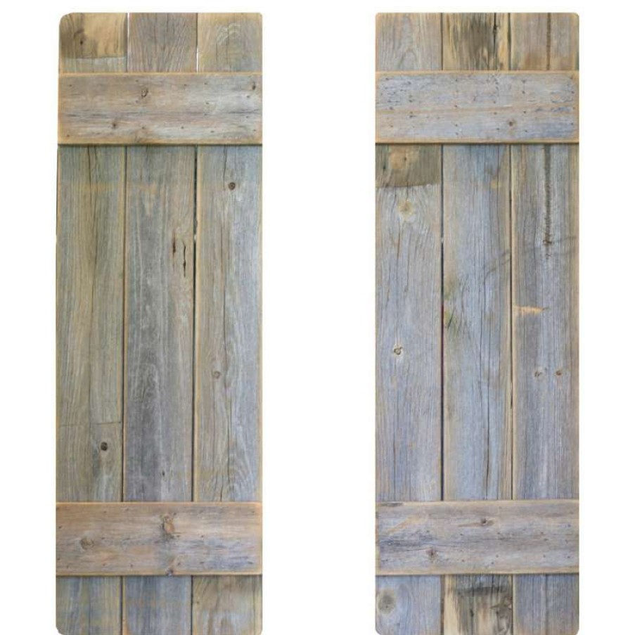 Wall Decor * | Budget Doug And Cristy Designs Farmhouse Decorative Shutters, Set Of 2, Natural